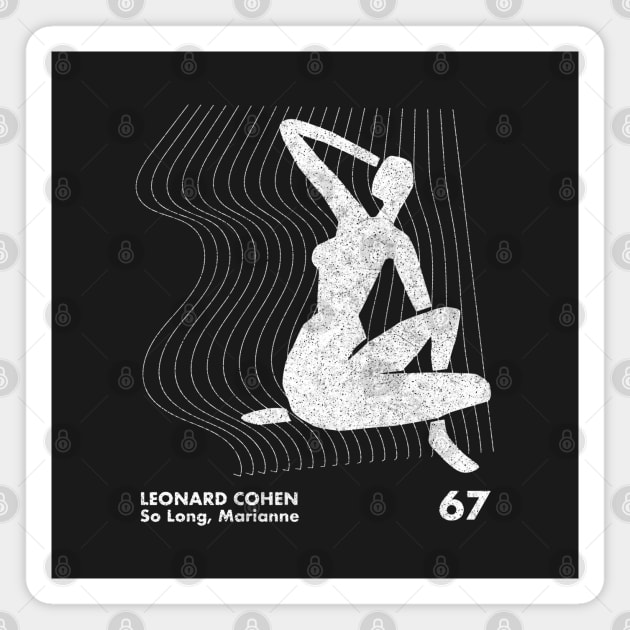 Leonard Cohen / Minimalist Artwork Design Magnet by saudade